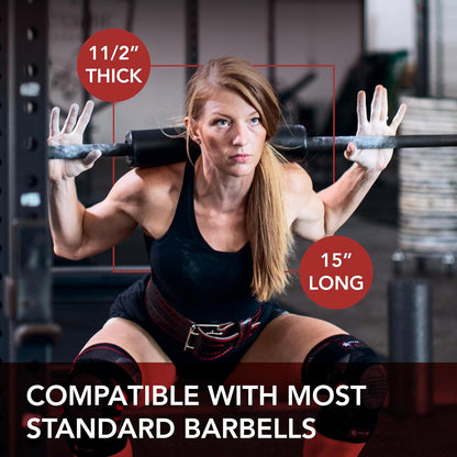 Barbell Pad W/Extra Thick Foam Padding, Non-Slip Hook and Loop Closure for Olympic Bars Weight Training Shoulder & Neck Protection Support, for Squats Hip Thrusts Lunges