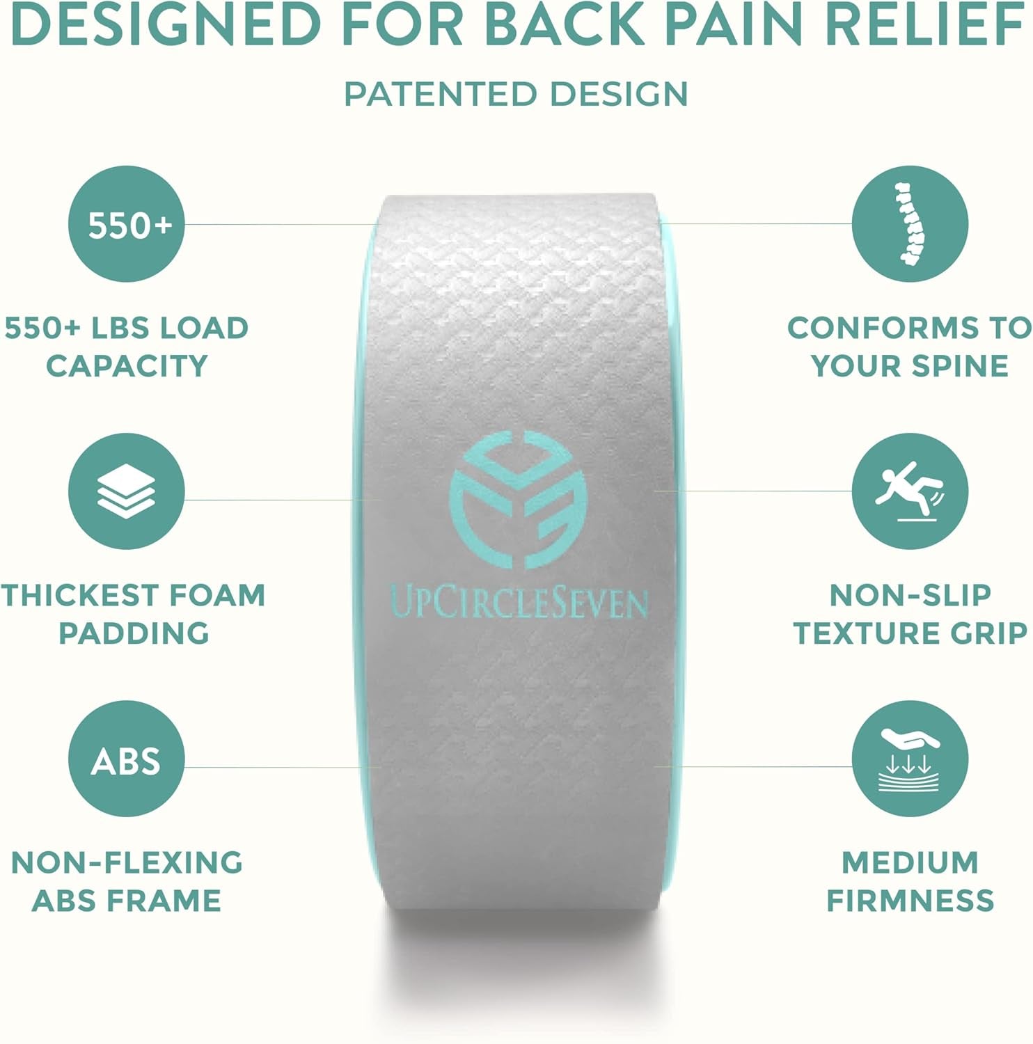 Back Roller & Yoga Wheel - Relieve Lower & Upper Back Pain & Stiffness - Therapeutically Stretch, Mobilize & Decompress Your Spine - Increase Mobility, Flexibility & Alignment