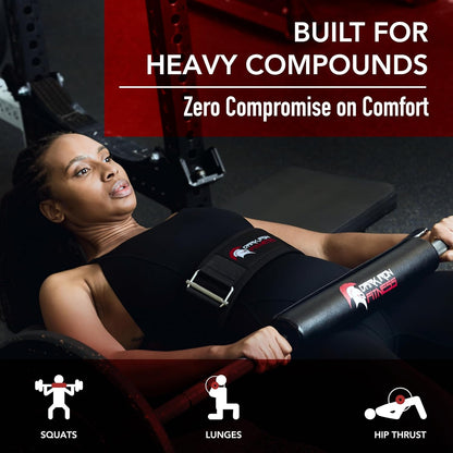 Barbell Pad W/Extra Thick Foam Padding, Non-Slip Hook and Loop Closure for Olympic Bars Weight Training Shoulder & Neck Protection Support, for Squats Hip Thrusts Lunges