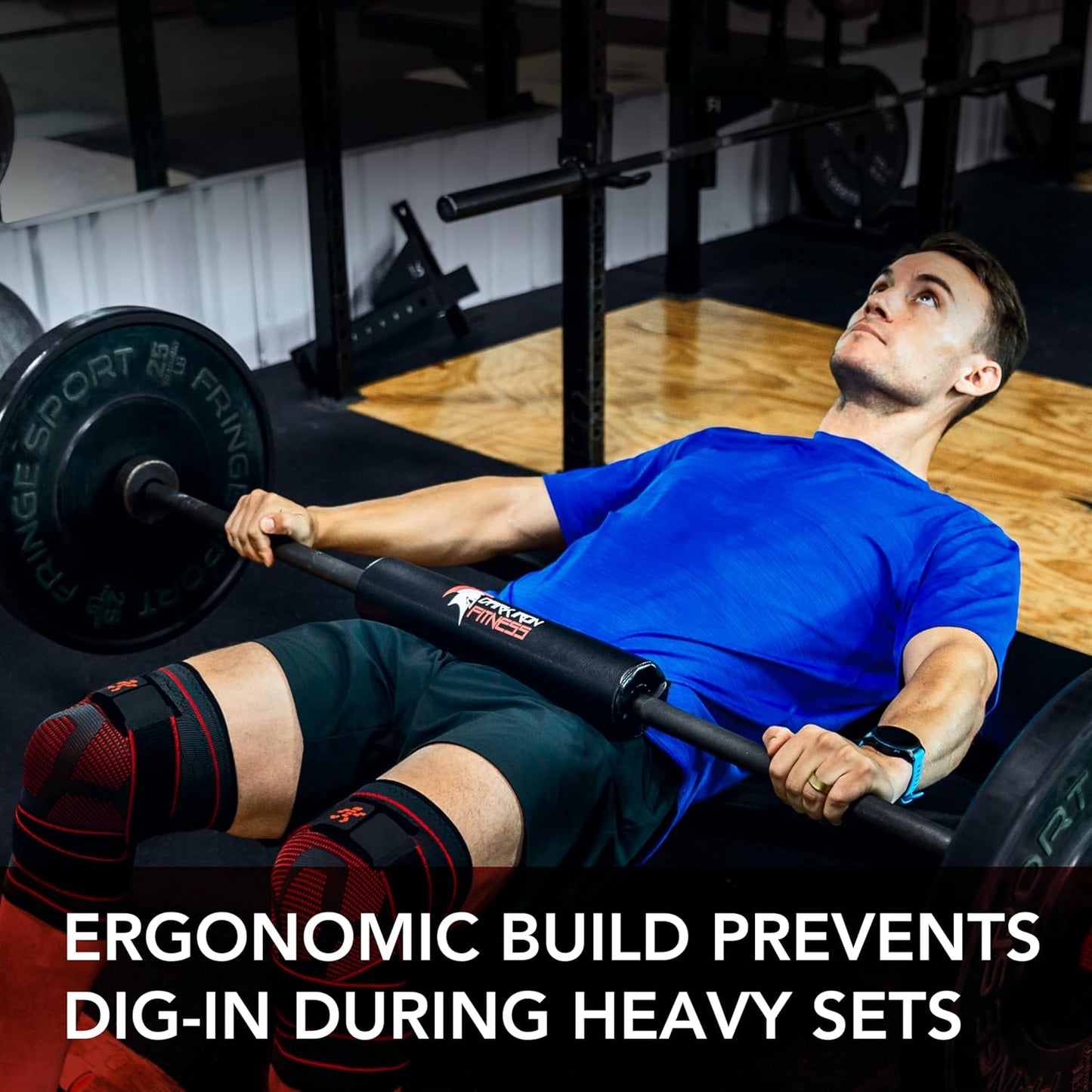 Barbell Pad W/Extra Thick Foam Padding, Non-Slip Hook and Loop Closure for Olympic Bars Weight Training Shoulder & Neck Protection Support, for Squats Hip Thrusts Lunges