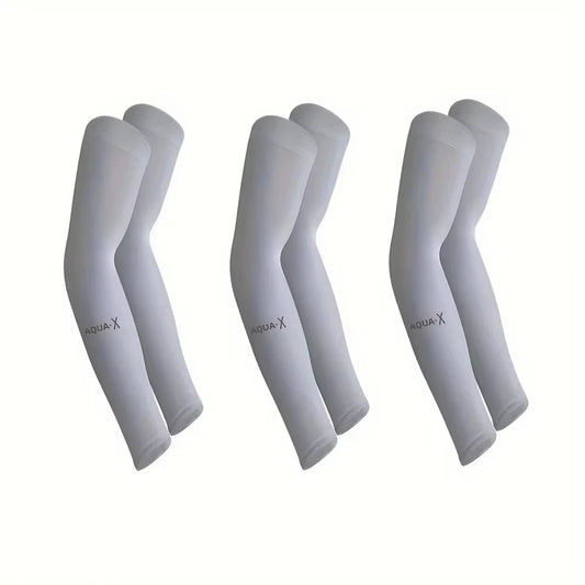 3Pcs Unisex Ice Silk Arm Sleeves for Summer Sun Protection Outdoor Cycling UV Protection Cooling Men'S Women'S Gloves